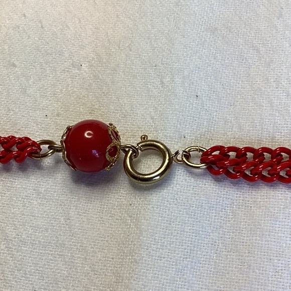 FINAL SALE PRICE Red 2 to 4 Strand & Red Chain Necklaces - Picture 6 of 7
